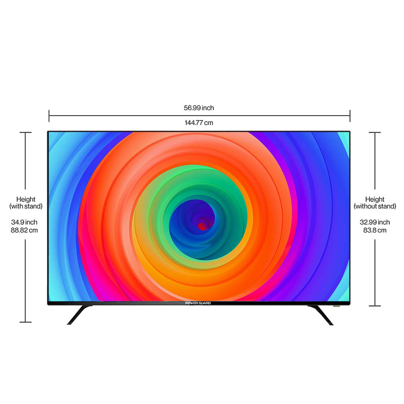 Power Guard 165 cm (65 inches) Frameless 4k Ultra HD Smart LED TV PG65F4k (Black)