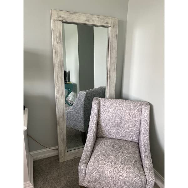 The Zara Enterprises Wooden Mirror Frame Colour Antique White White Size 24×58 only Frame Without Mirror Something is Different