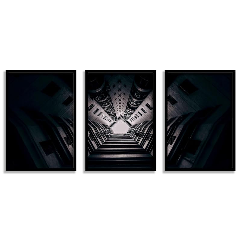 SAF paintings Set of 3 Abstract Wall Painting for Home Decoration SA-BLACKCF33607