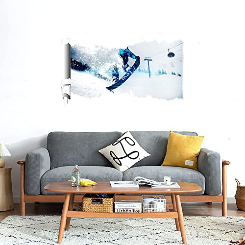 GADGETS WRAP Printed Wall Decal Sticker Scratched Paper Style Wall Decal (90cm x 50cm) - Snowboarding