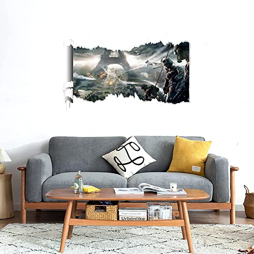 GADGETS WRAP Printed Wall Decal Sticker Scratched Paper Style Wall Decal (90cm x 50cm) - World war