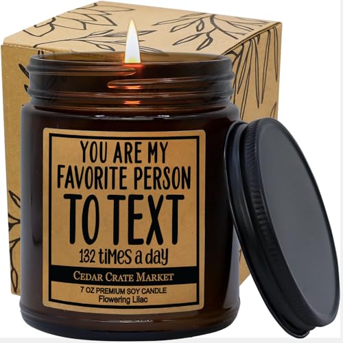 Best Friend - Text 132 Times A Day - Friendship Gifts for Women, Birthday Gifts for Friends Female, Going Away Gifts, Funny Gifts for Friends, Long Distance Friend, Bestie, Funny Candle, 7 Ounce