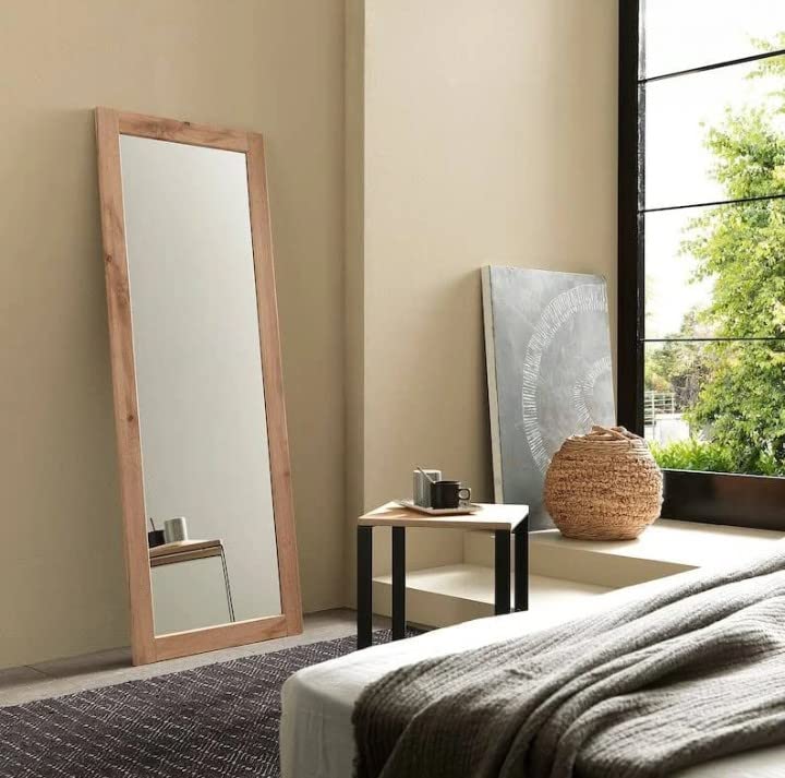 Wellgoodhouse Trending Solid Wooden Full Length Mirror Natural Finish / Wall Mirror / Wide Mirror