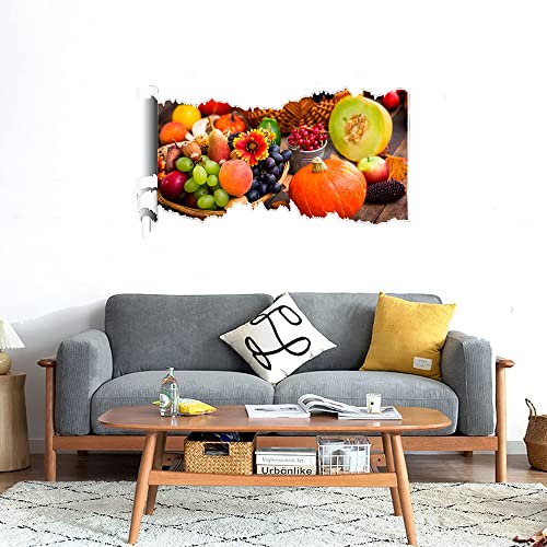 GADGETS WRAP Printed Wall Decal Sticker Scratched Paper Style Wall Decal (90cm x 50cm) - Fruits 7