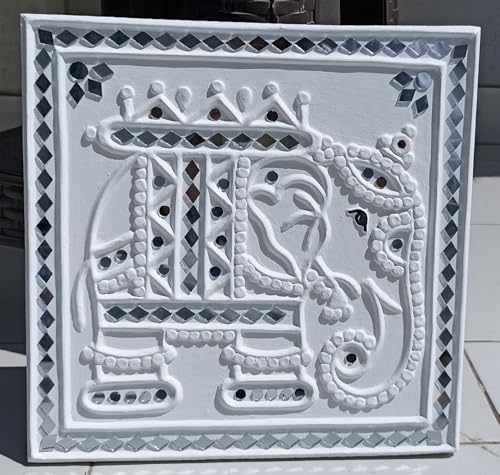 SHAKTI KUTCHI MUD & MIRROR CRAFTS Clay Wall Frame (31 cm x 31 cm x 2 cm, SKMMCWF 12X12 081)