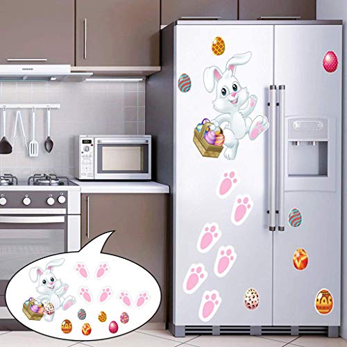 ATORSE® Cute Bunny Eggs Magnet & Wall Stickers Fridge Refrigerator Home Room Decor