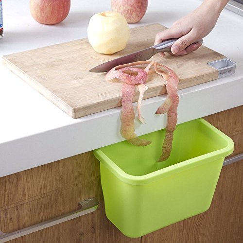 Zollyss Plastic Open-Top Kitchen Cabinet Door Hanging Trash Garbage Bin Can Rubbish Container (Random Colors)