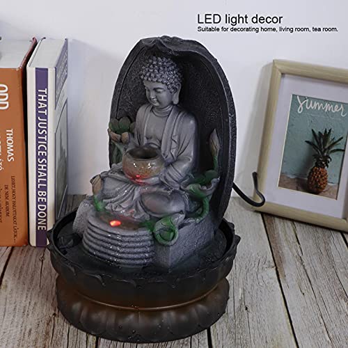 Ubersweet® Tabletop FountainUnique Creative Buddha Statue LED Lighted Tabletop Fountain Small Interior Water Feature with Calming and Relaxing Water Soundfor Home and Office(Pink)'