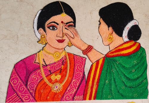 Ready to use Rangoli Ladies with Laldi kumkum and Karanda