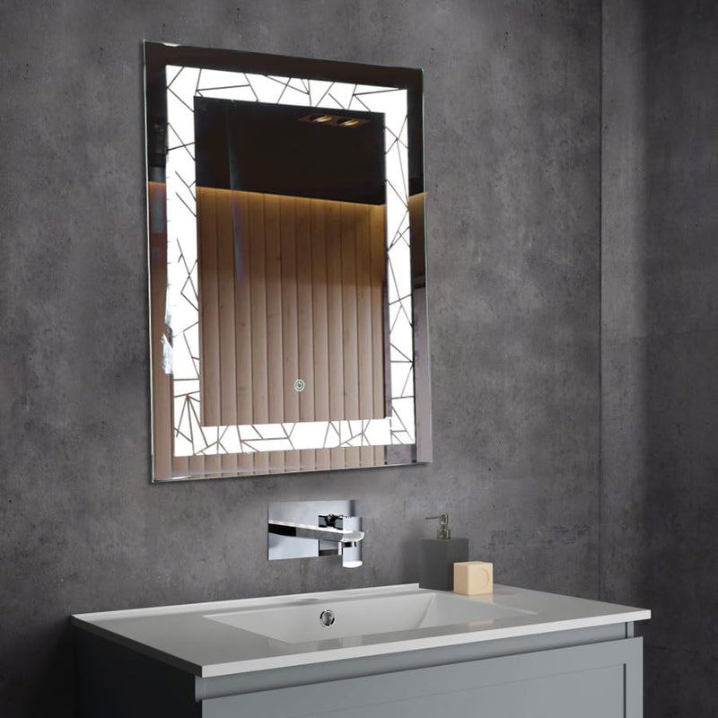 TINITALO Rectangular LED Mirror for Bathroom with Back Light, Touch Sensor, and 3 Light Effects (LED-TIN-4, 24 x 30 Inch)