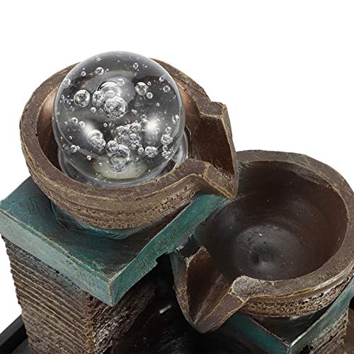 Set of 2 Desktop Fountain, Stable and Durable Led Desktop Fountain for Home Office for Desktop Decoration(Model: 9116)