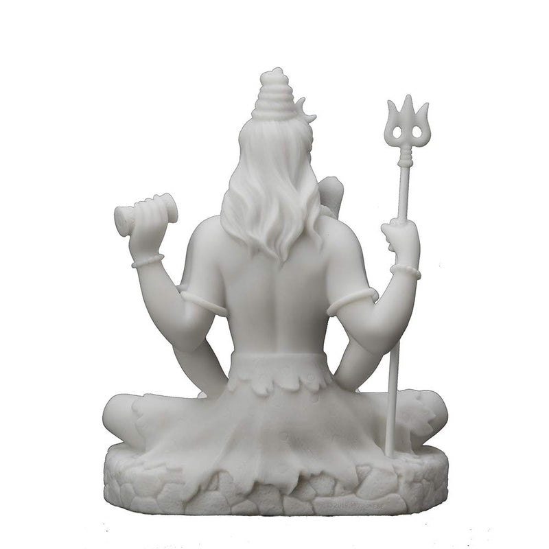 Veronese Design 6 1/8" Tall Resin Cast Marble Finish Meditating Shiva Hindu God Statue Indian Idol, White