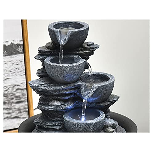 CALANDIS® Tabletop Water Fountain Feng Shui Waterfall Landscape Home Table Ornaments E