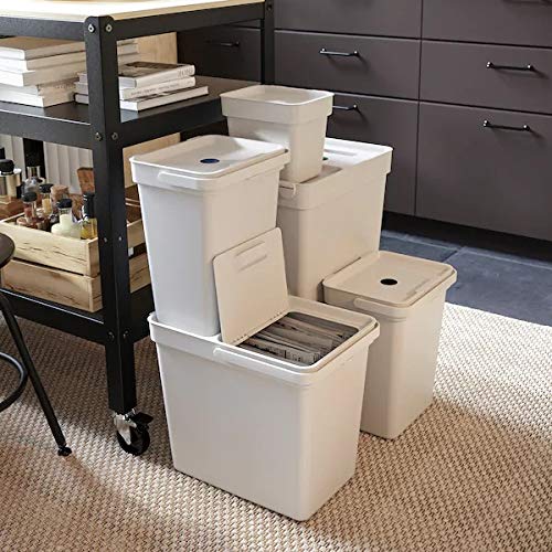 Ikea Plastic Pull-Out Bin with lid, Light Grey, 10 L