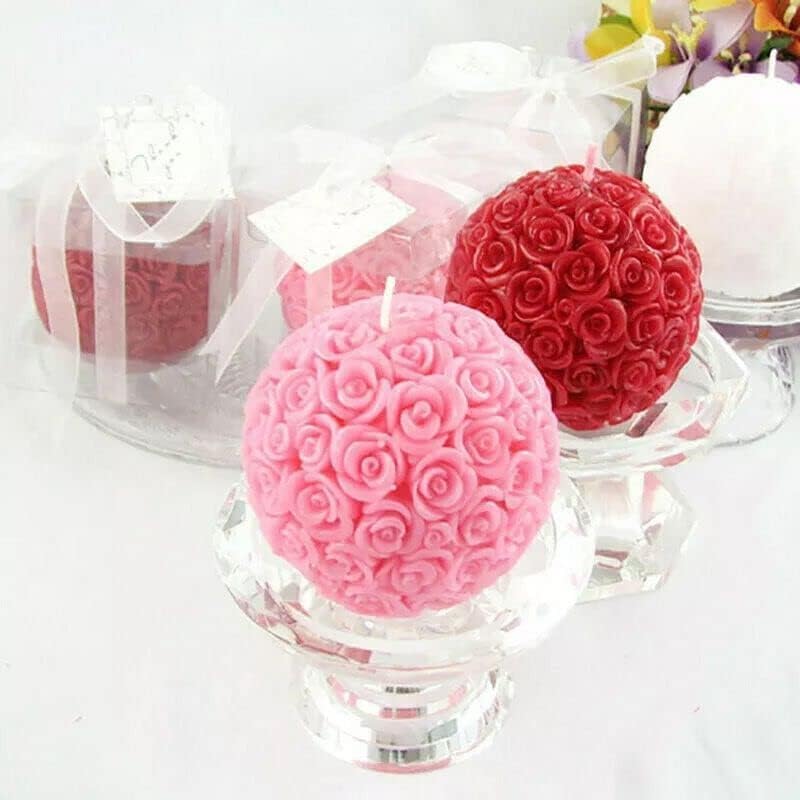 The Decor Affair 1 Pcs Artisanal 3D Rose Scented Candle with Unique Petal Design and Long-Lasting Burn Time