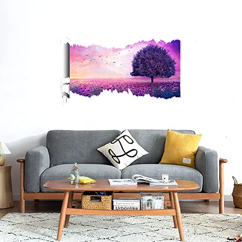 GADGETS WRAP Printed Wall Decal Sticker Scratched Paper Style Wall Decal (90cm x 50cm) - Purple Tree