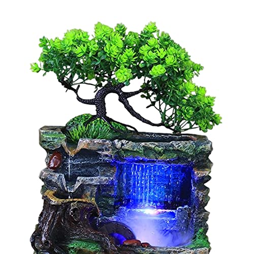 ATORSE® Indoor Water Fountains Rockery Landscape Desk Waterfall Fountain Decor with Fog