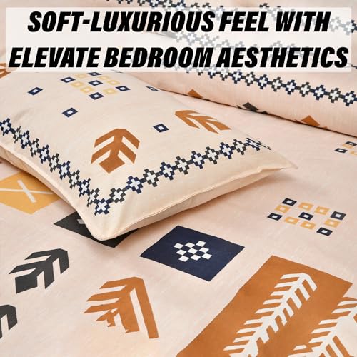 Kuber Industries Double Bedsheet with 2 Pillow Covers | 160 TC Premium Cotton Bedsheet for Double Bed | 100x108 Inch | Bedsheet for Living Room-Home & Hotels | Rusty Plus Border | Peach