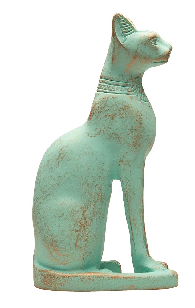 Discoveries Egyptian Imports Patina Bastet Cat Statue - Made in Egypt - 5" Tall