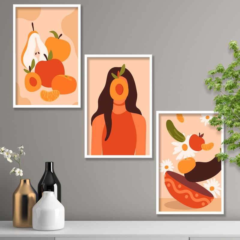 SAF paintings Set of 3 Modern Boho Art Wall Painting For Home And Office ol-COMBO-2002-K3