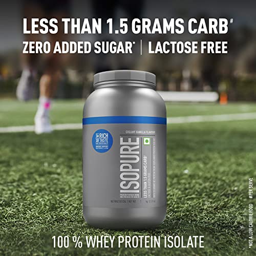 Isopure Whey Protein Isolate Powder (1 kg, Vanilla) with less than 1.5gm of Carbs and Vitamins for Immune Support