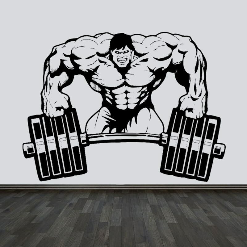 GADGETS WRAP Vinyl Bodybuilder Gym Fitness Coach Sport Muscles Wall Sticker Vinyl Weightlifting Dumbbells Decal