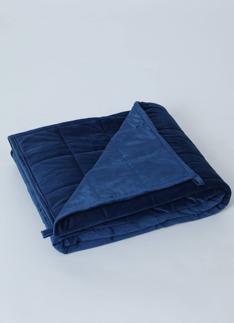 Tucked In | All Season Blanket | Blue Mink - Weighted Blanket | Cotton Material Filled with High Density Glass Beads | Anxiety Blanket | Standard Size (50" x 75")