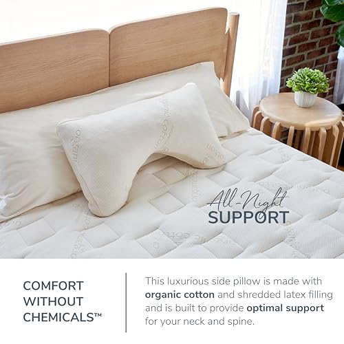 Naturepedic Organic Latex Side Sleeper Pillow - Standard/Queen Bed Pillow with Shoulder Cutout - Luxury Pillow for Back Support and Neck Pain Relief