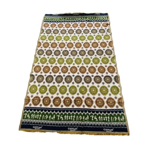 COTFLEX Original Solapur Chaddar Queen Bed Cotton (Warli- Green)