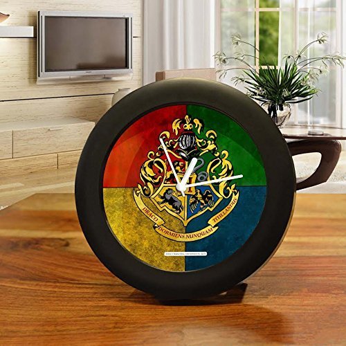 Mc Sid Razz Harry Potter - House Crest Multicolour Table Clock Licensed by Warner Bros,USA | Gift Desk Clock | Table Clock for Home Decor | Gift Set Birthday Gift