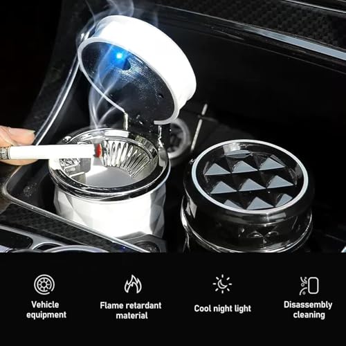 KRIAA ENTERPRISE Cigarette Ashtray with Lid –Durable, Rust-Proof, and Easy to Clean - Non-Tip, Durable, Windproof Design for Home, Office, or Garden Use