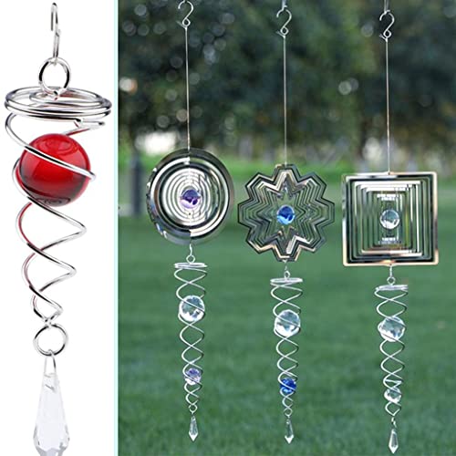 CALANDIS Crystal Spiral Twister Wind Twister Spinner for Indoor or Outdoor Use Red