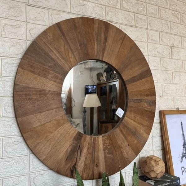 Urbanfry Homes Diana Round Wooden Mirror