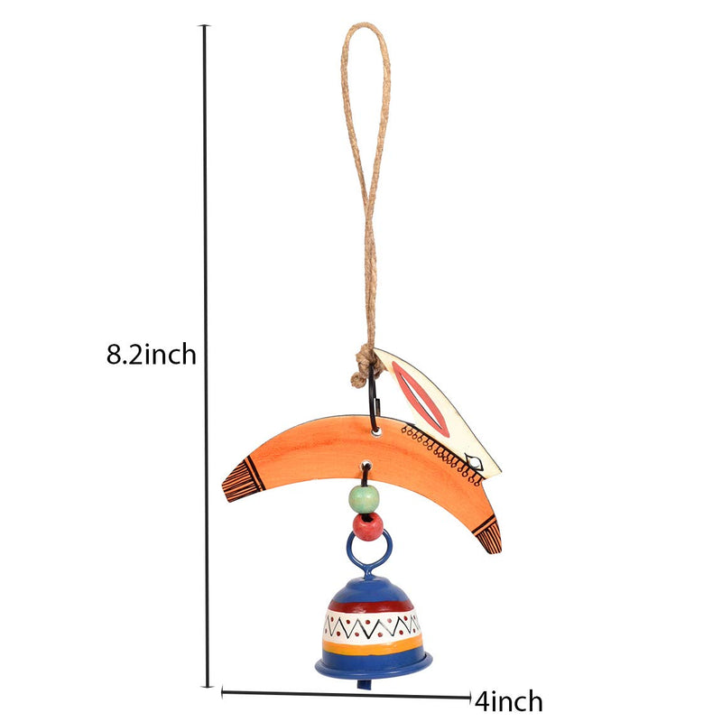 Aakriti Art Creations Handpainted Rabbit Wind Chimes with Metal Bell for Outdoor Hanging and Home Decoration