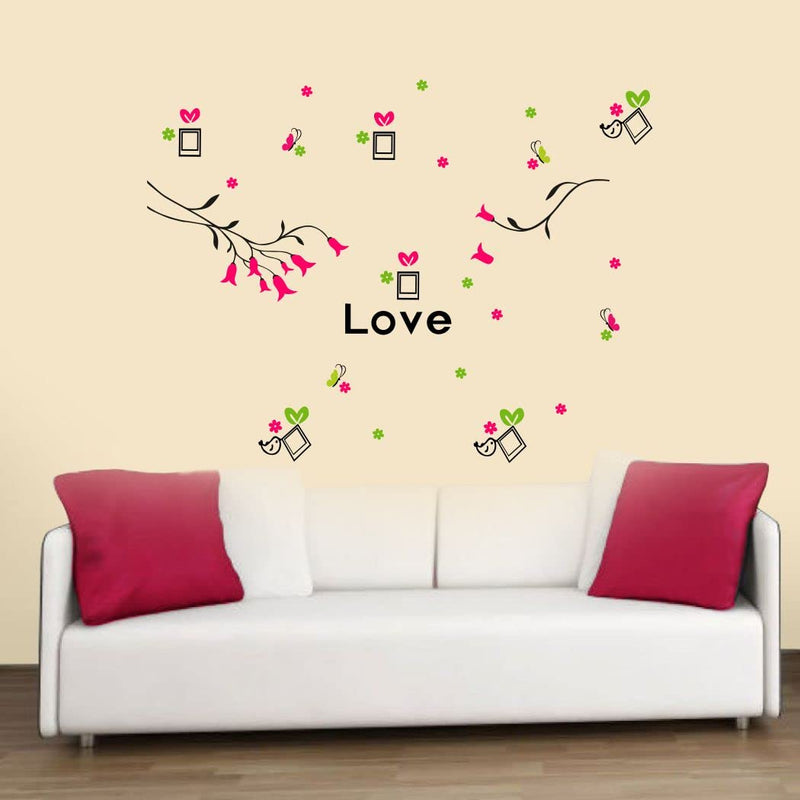 Delight Art Flower and Birds Design Wall Sticker Size - (133 * 101) cm Model id - (DAMC00494L)