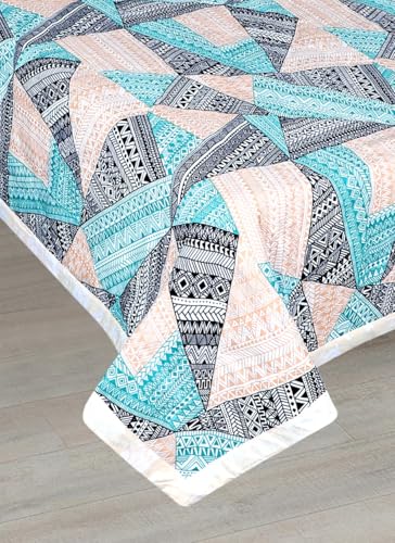 Cosy CORNER Double Bed AC Blanket, 220 GSM Microfiber 3 Layered Quilt, Soft Reversible Printed AC Blanket Double Bed for All Season, Dohar Double Bed