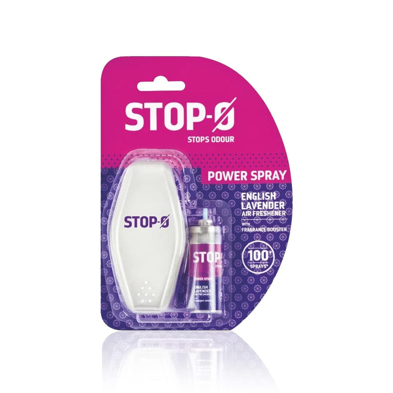 Stop-O One Touch Power Spray, Instant Bathroom/Toilet Freshener, English Lavender Fragrance - Set of 3 Packs (1 Dispenser + 1 Refill per pack)