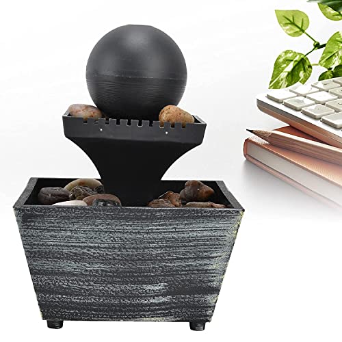 Set of 2 USB Desktop Fountain, 3V Tabletop Ball Fountain Easy to Use Fashion with Stones for Living Room for Bedroom for Office