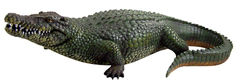 Wowser Realistic Painted Cast Resin Alligator Statue, 20 1/2 Inch