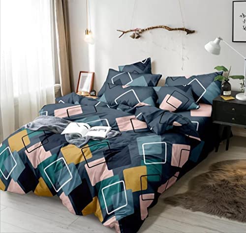 COZY FURNISH Super Soft Brushed Microfiber Cotton Double Bedsheet with 2 Pillow Covers,90X100(Inches) Bedsheet with 17X27(inches) Pillow Covers,Wrinkle Free,Breathable Bedsheet with Pillow Covers