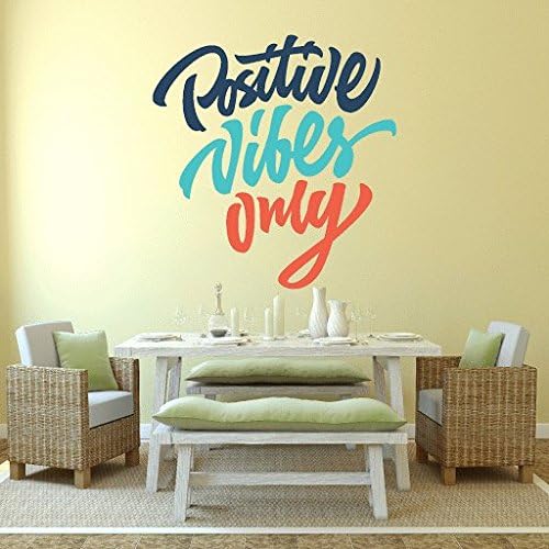 DeStudio 'Positive Vibes Only' Wall Sticker (PVC Vinyl, 60 Cm X 70 Cm, Multicolour), Self-Adhesive