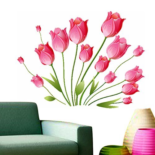 SP Decals Tulips Bouquet' Wall Sticker (PVC Vinyl, 60 cm x 45 cm, Multicolour)