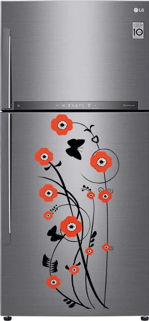 Delight Art Beautiful Floral (Flower ) Fridge Sticker Size - ( 88*38 ) cm Model id - ( DAMC00135L )