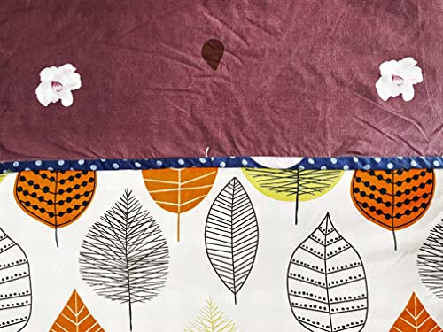 GRINAF Soft Reversible Cotton dohar/Thin Blanket for AC Room and mild Winters (Vine Bail+patta, Single)