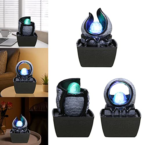 ATORSE® Creative Waterfall Fountain Led Lights Ornament Feng Shui Living Room A