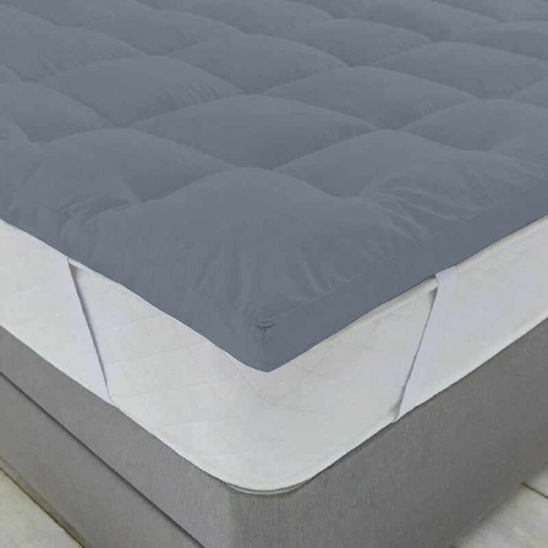 Jaipur Linen 800GSM Hollow Fibre Mattress Padding/Topper - Dark Blue-for Large California King Size Bed-78 Inch X 84 Inch