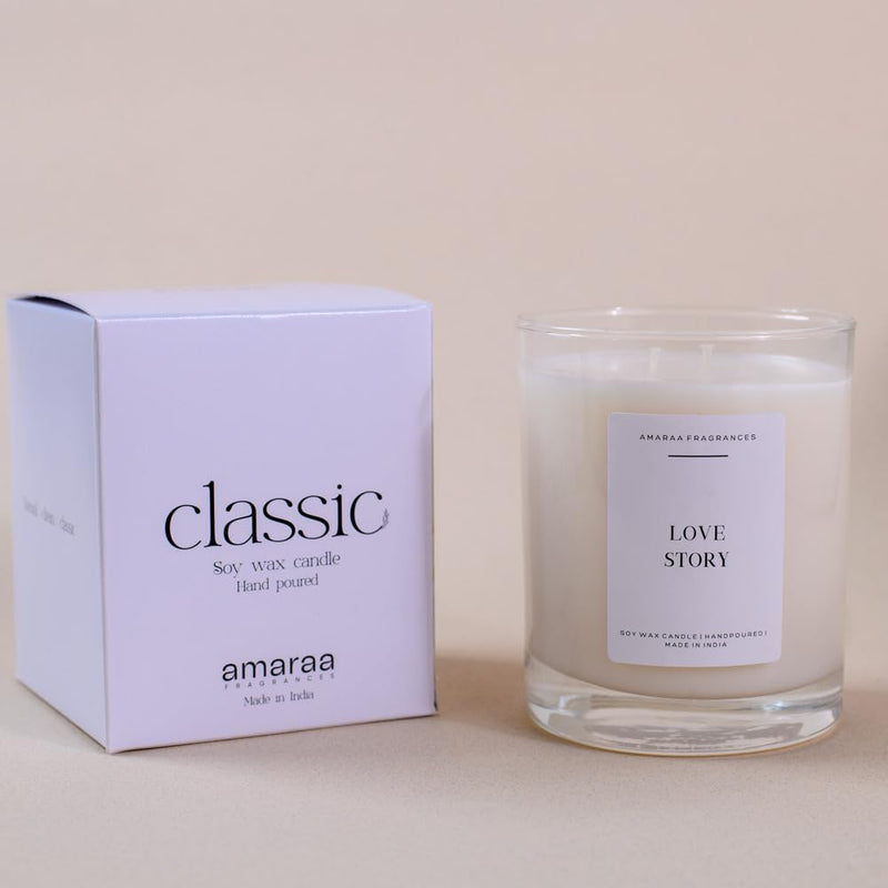 Amara Fragrance Love Story Scented Candle - Long-Lasting Aromatherapy, Hand-Poured Natural Soy Wax, Relaxing Fragrance for Home & Office (A Thousand Wishes)