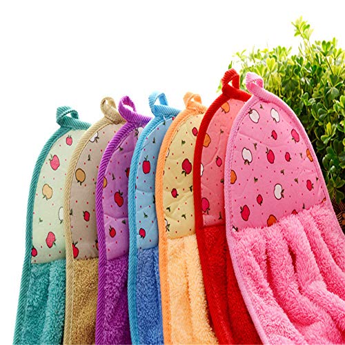 ALOUD CREATIONS 4pc Microfiber Hand Towel | Sink Towel with Hanging Loop | Wash Basin Hanging Hand Towel | for Bathroom Kitchen Home | Multicolour