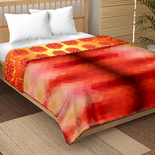 Bella Casa Yellow & Orange Colour Double Dohar/AC Blanket Reversible| Size: 200 X 210 CM - Breeze Collection