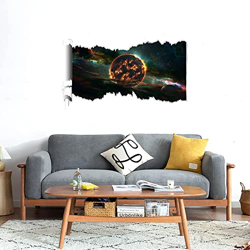 GADGETS WRAP Printed Wall Decal Sticker Scratched Paper Style Wall Decal (90cm x 50cm) - Smoked Planet